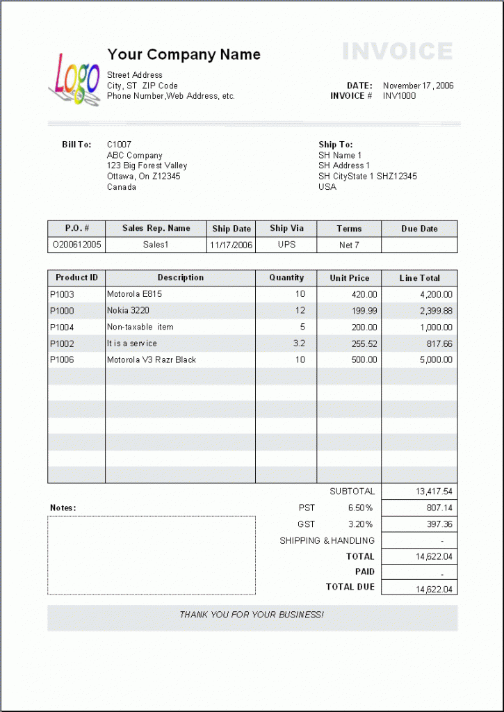.doc-invoice template sample business-printable