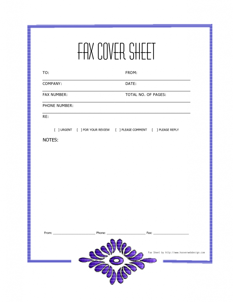 purple-Sample Simple Fax Cover Page Templates
