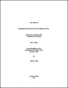 thesis Sample Title page template